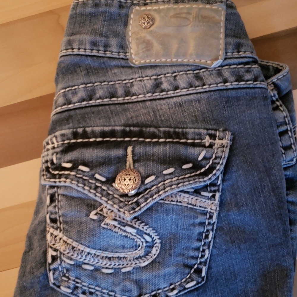 Silver Jean Capris